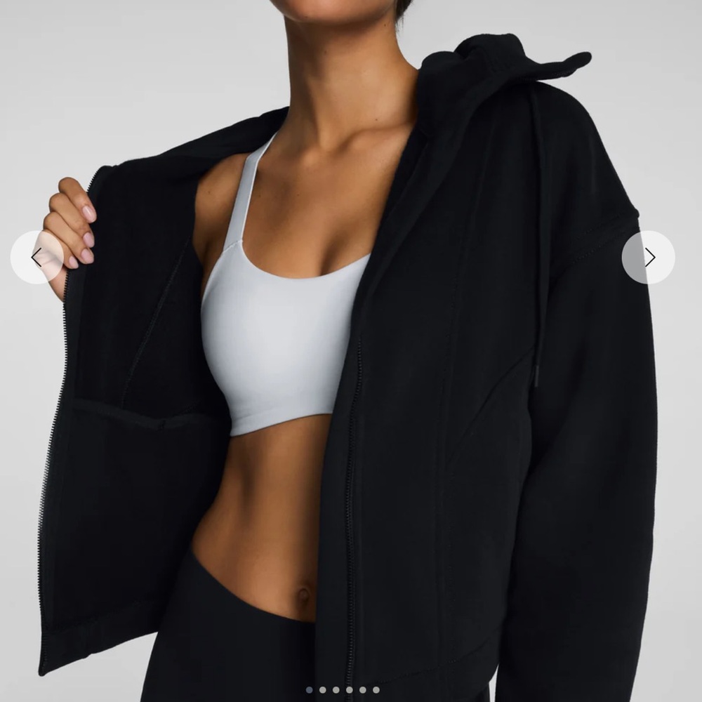 Spanx BoostUp Cotton Fleece Full-Zip Hoodie